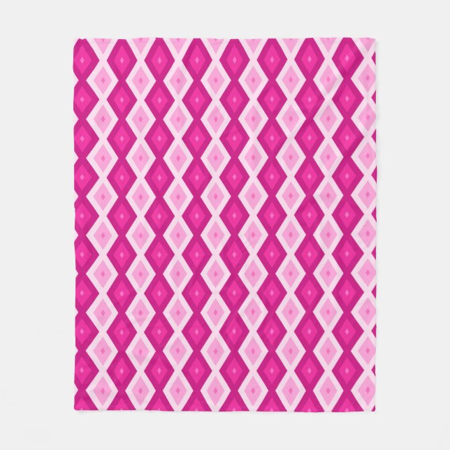 Fuchsia diamant mönster fleecefilt (Framsidan)