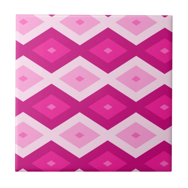Fuchsia diamant mönster kakelplatta (Framsidan)