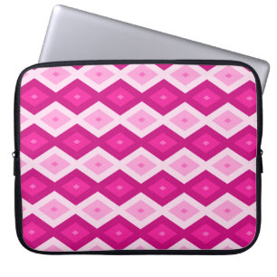 Fuchsia diamant mönster laptop fodral