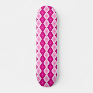 Fuchsia diamant mönster mini skateboard bräda 18,5 cm