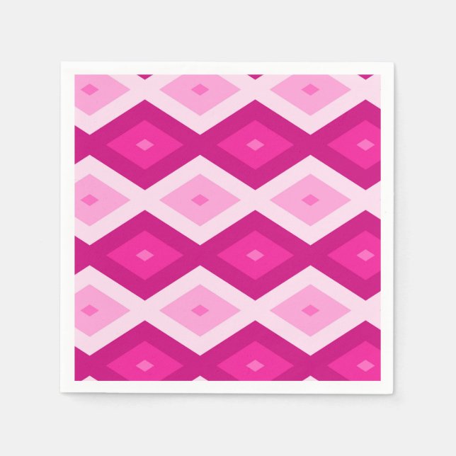Fuchsia diamant mönster pappersservett (Framsidan)