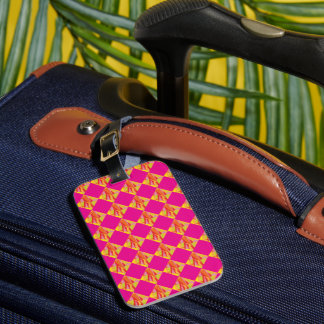 Fuchsia Diamond Luggage Tag Bagagebricka