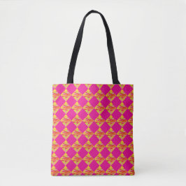 Fuchsia Diamond Tote Bag Tygkasse