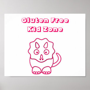 Fuchsia Dino Gluten Free Kid Zon Poster