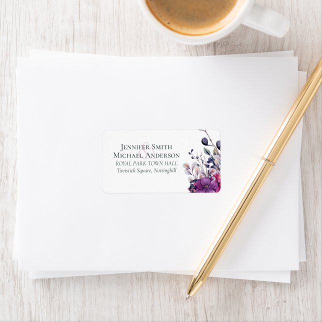 Fuchsia Dreams ADRESSETIKETTER Bröllop Blommigt (Insitu)