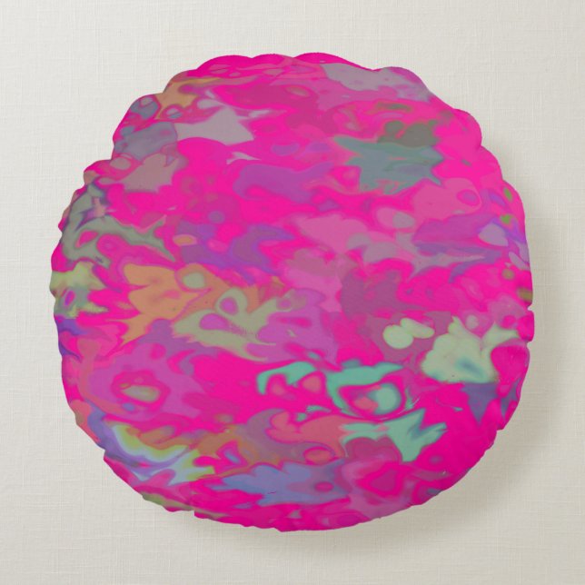 Fuchsia Dreams - Round Pillow Rund Kudde (Framsidan)