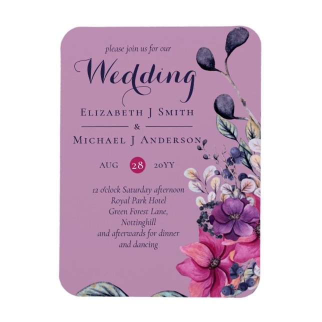 Fuchsia Dreams samordnar Sage and Deep Rosa Magnet (Vertikal)