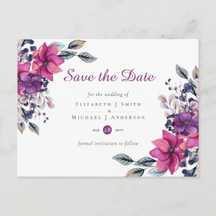 Fuchsia Dreams SPARAR DATUM POSTCARD Vykort