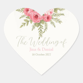 Fuchsia Dröm Hjärtformat Klistermärke