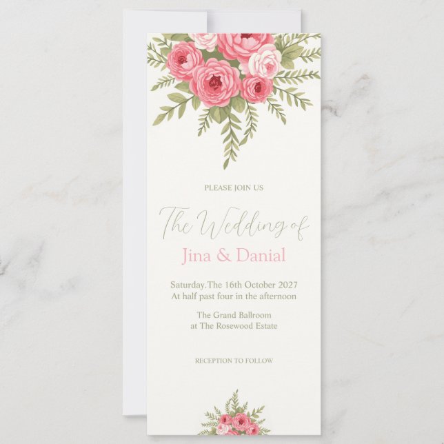 Fuchsia Dröm Inbjudningar (Framsida)