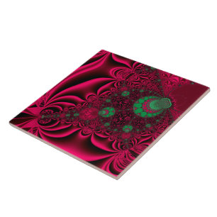 Fuchsia Fantasy Fractal Kakelplatta