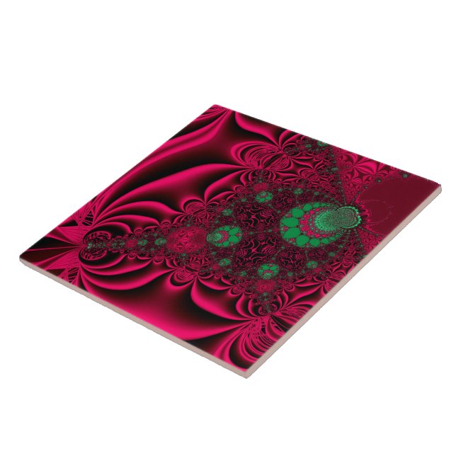 Fuchsia Fantasy Fractal Kakelplatta (Sidan)