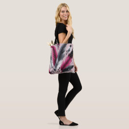 Fuchsia Feather Tote Bag - Chic och funktion Tygkasse