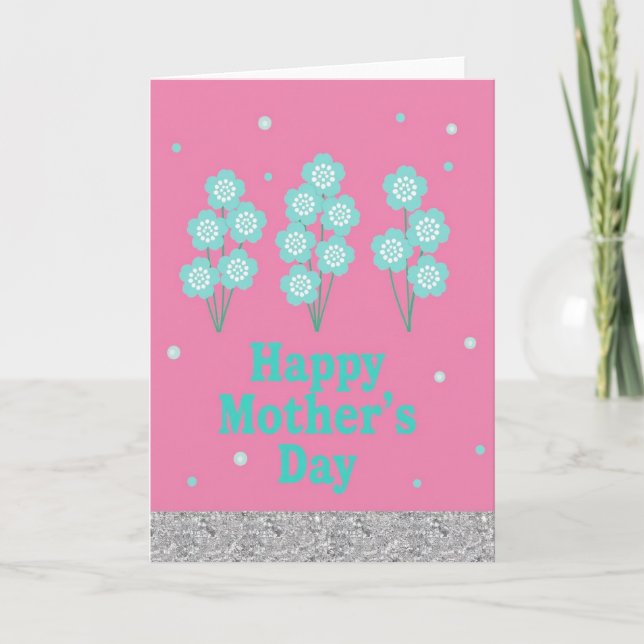 Fuchsia Field Mothers Day Card Kort (Framsida)