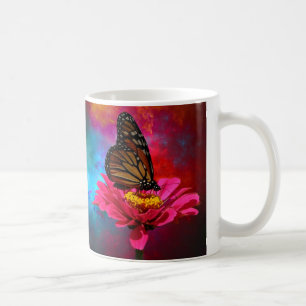 fuchsia fjäril för bohem för daisyturkoskricka kaffemugg