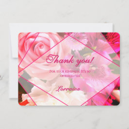 Fuchsia Florals Thank You Card Tack Kort