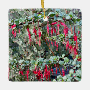 Fuchsia Flower Gooseberry Julgransprydnad Keramik