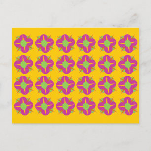 Fuchsia Flower Medallions Vykort