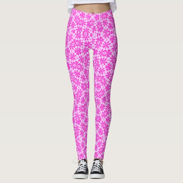 Fuchsia Flowers Leggings (Framsida)
