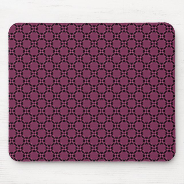 Fuchsia Funky Circles Mousepad Musmatta (Framsidan)