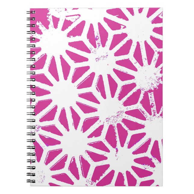 Fuchsia geometric mönster anteckningsbok (Framsidan)