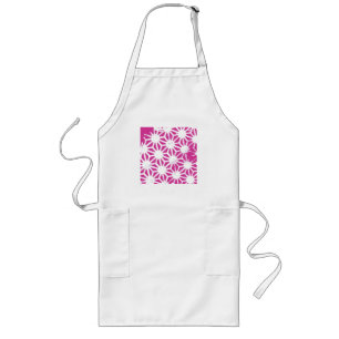 Fuchsia geometric mönster långt förkläde