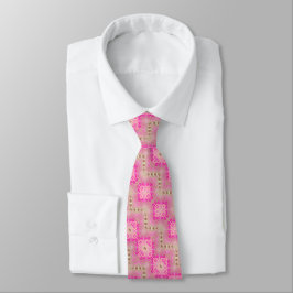 Fuchsia geometrisk – Rosa mönster Slips