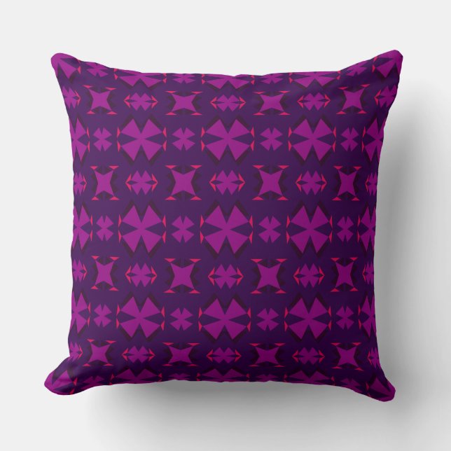 Fuchsia Geotech: A Vibrant Abstract Geometric Text Kudde (Framsida)