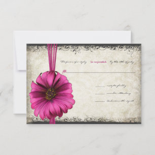 Fuchsia Gerber Daisy Bröllop OSA Kort