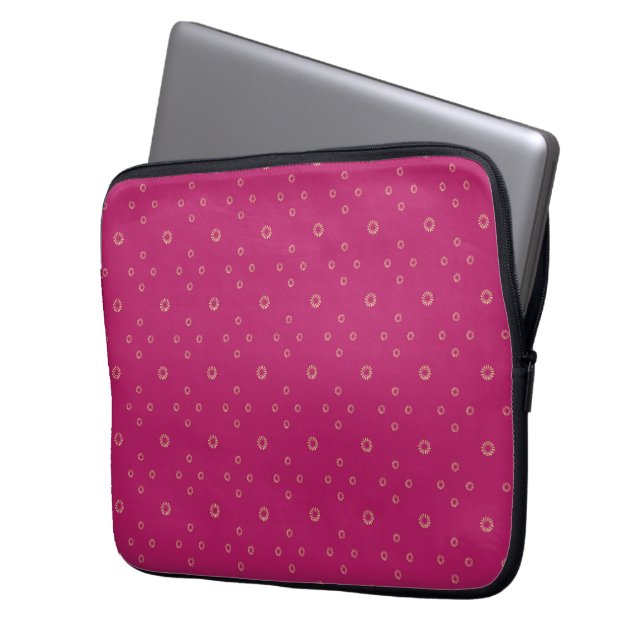 Fuchsia | Golden Zinnia Sun Laptop Fodral (Framsidan Vänster)