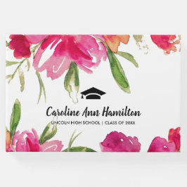 Fuchsia Grönt Blommigt Studenten Gästböcker