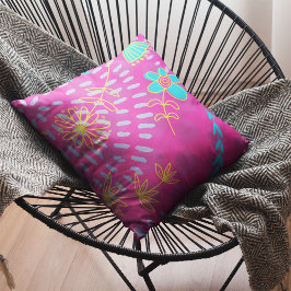 Fuchsia Hand plockade Design Dekorativ kudde