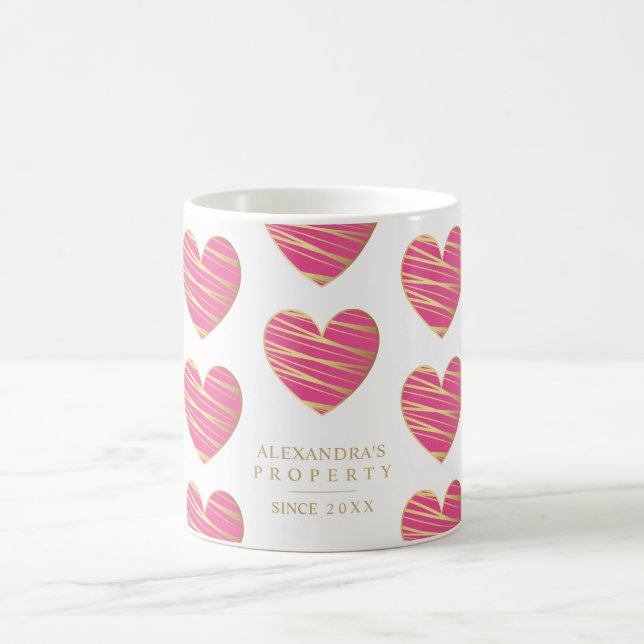 Fuchsia Heart Best Friends Occasion Gift Kaffemugg (Center)