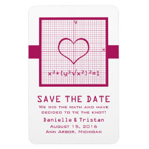 Fuchsia Heart Math Graph Spara datum magneter