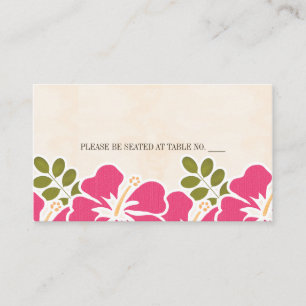 FUCHSIA HIBISCUS HAWAIIAN SEATPLACE CARD PLACERINGSKORT