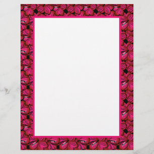 Fuchsia Hibiscus Kant Pappersvaror att Anpassa