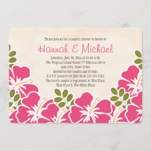 Fuchsia Hibiscus Tropical Thed Par Shower Inbjudningar