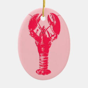 Fuchsia hummer på Light - rosa Julgransprydnad Keramik