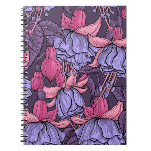 Fuchsia i rosa och violett anteckningsbok
