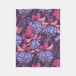 Fuchsia i rosa och violett fleecefilt