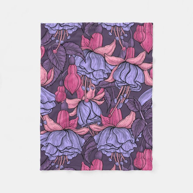 Fuchsia i rosa och violett fleecefilt (Framsidan)