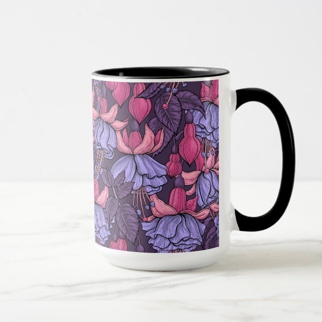 Fuchsia i rosa och violett mugg (Höger)