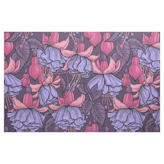 Fuchsia i rosa och violett tyg (Fat Quarter)