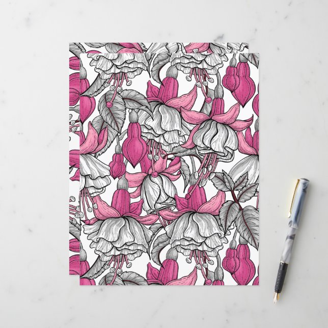 Fuchsia i vitt och rosa (Fram/Back In Situ)