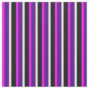 Fuchsia, Indigo, Mint Cream och Black Mönster Tyg