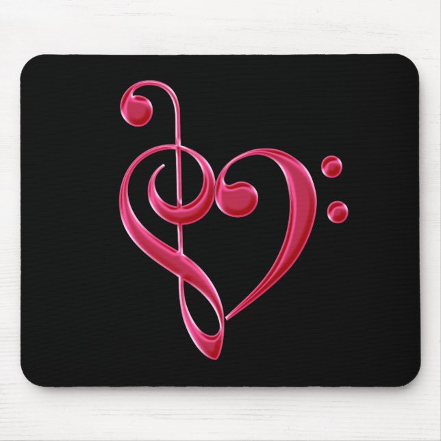 Fuchsia Kärlek Musik noter Mousepad Musmatta (Framsidan)