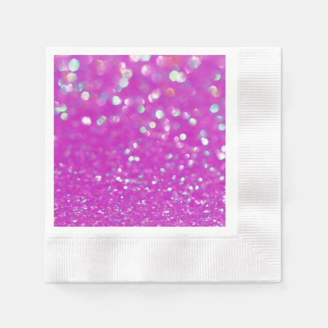 Fuchsia Konfettipapper Servett (Framsidan)