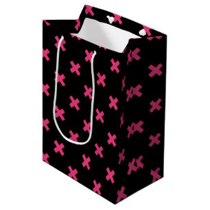 Fuchsia kor stygn på svart