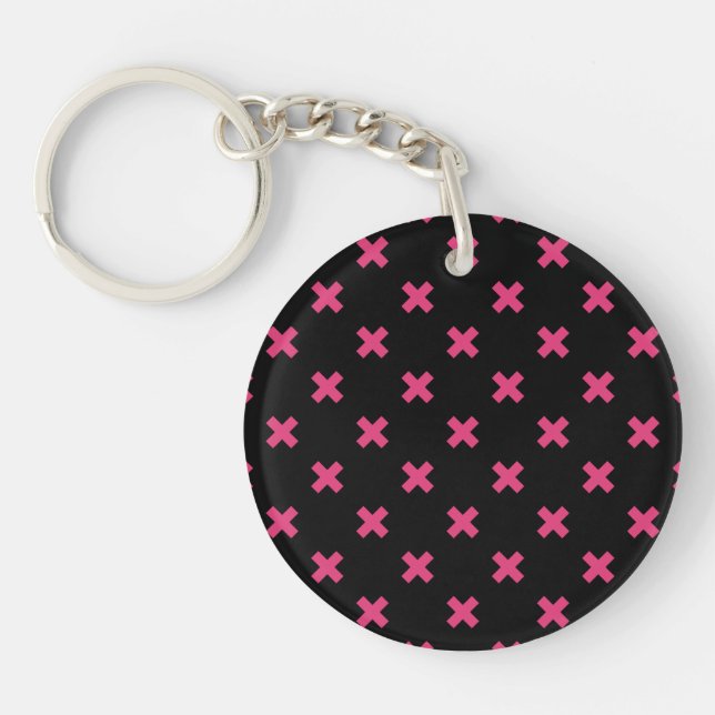 Fuchsia kor stygn på svart (Framsidan)