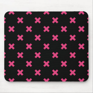 Fuchsia kor stygn på svart musmatta